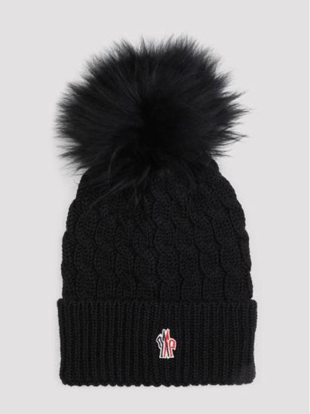 Pom Pom Wool Beanie Black - MONCLER - BALAAN 1