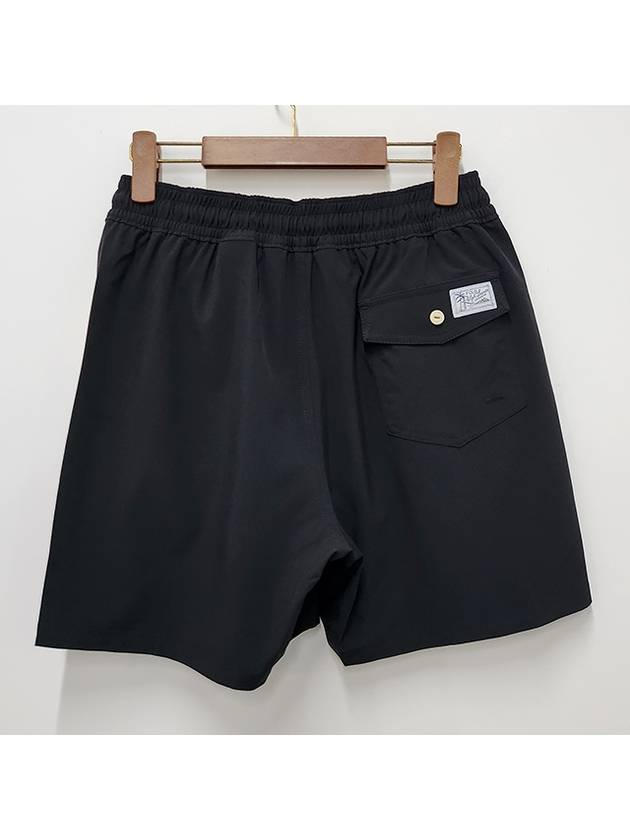 Embroidered Logo Drawstring Swim Shorts Black - POLO RALPH LAUREN - BALAAN 3