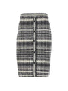 Tartan Check H Line Skirt Grey - THOM BROWNE - BALAAN 2