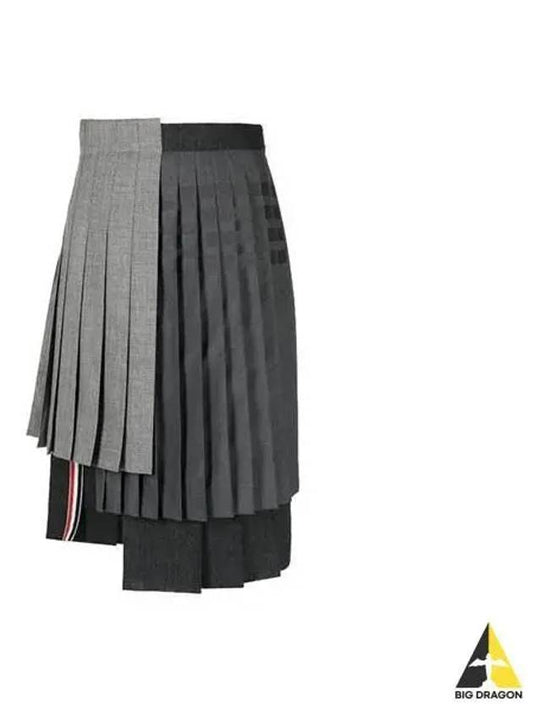 Women s Asymmetric Flip Midi Skirt MED GRAY FGC935F 00473 - THOM BROWNE - BALAAN 1