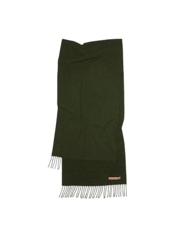 Studios Fringe Wool Muffler Wood Green Melange - ACNE STUDIOS - BALAAN 1