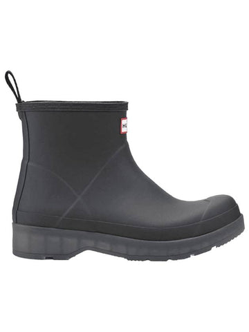 Men s Play Short Translucent Sole Rain Boots Black - HUNTER - BALAAN 1