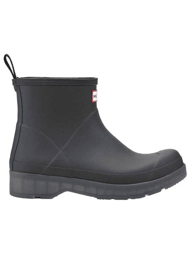 Men s Play Short Translucent Sole Rain Boots Black - HUNTER - BALAAN 1