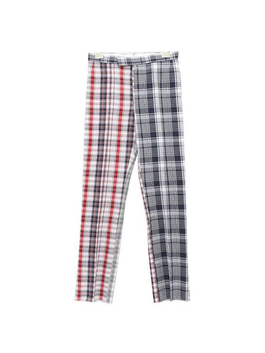 Men's Fun Mix Striped Plaid Low Rise Straight Pants - THOM BROWNE - BALAAN 1