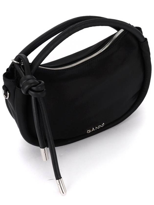 Knot Mini Nylon Shoulder Bag Black - GANNI - BALAAN 4