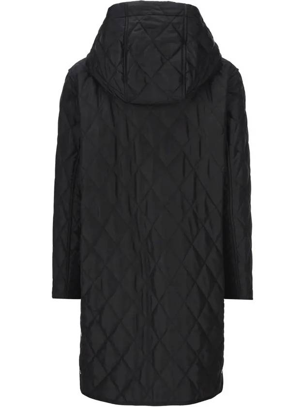 Women's Diamond Quilted Hoodie Single Coat Black - BURBERRY - BALAAN 4