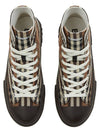 Vintage Check Stripe Logo High Top Sneakers Brown - BURBERRY - BALAAN 7