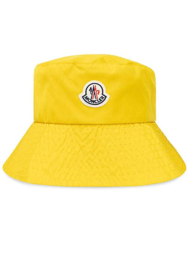 Logo Patch Nylon Bucket Hat Yellow - MONCLER - BALAAN 1