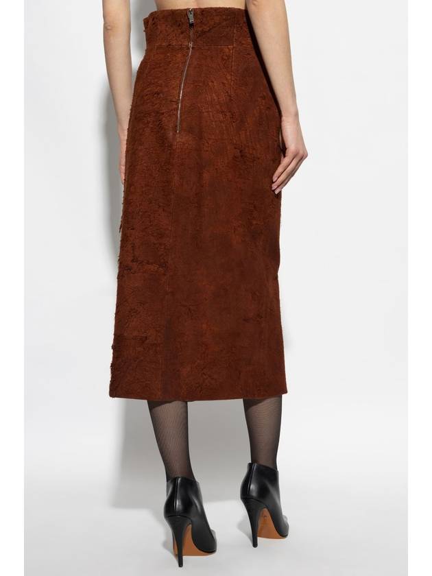 Alexander McQueen Leather Skirt, Women's, Brown - ALEXANDER MCQUEEN - BALAAN 4