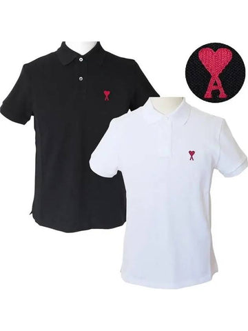 24SS Men's Heart Logo Collar Neck PK Polo T-shirt BFUPL001 760 - AMI - BALAAN 1