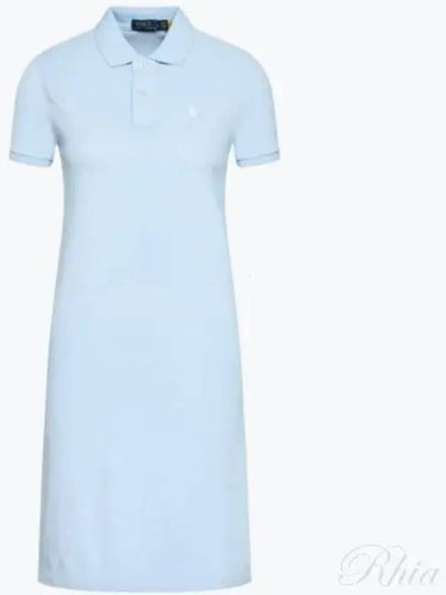 Women's Pony Logo Midi Dress Light Blue - POLO RALPH LAUREN - BALAAN 2