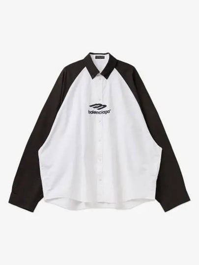 Raglan Cotton Polo Shirt Black White - BALENCIAGA - BALAAN 2