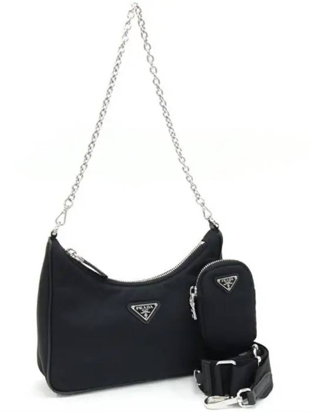 Re Edition Tesuto Nylon Chain Hobo Bag 1BH204 - PRADA - BALAAN 1