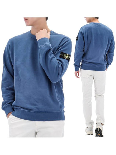 Wappen Patch Crew Neck Cotton Sweatshirt Blue - STONE ISLAND - BALAAN 2