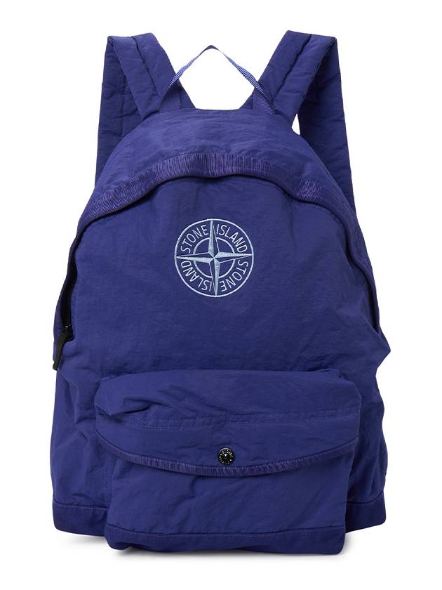 Kids Stone Island 90769 Garment Dyed Nylon Twill Backpack Ultramarine Blue - STONE ISLAND - BALAAN 2