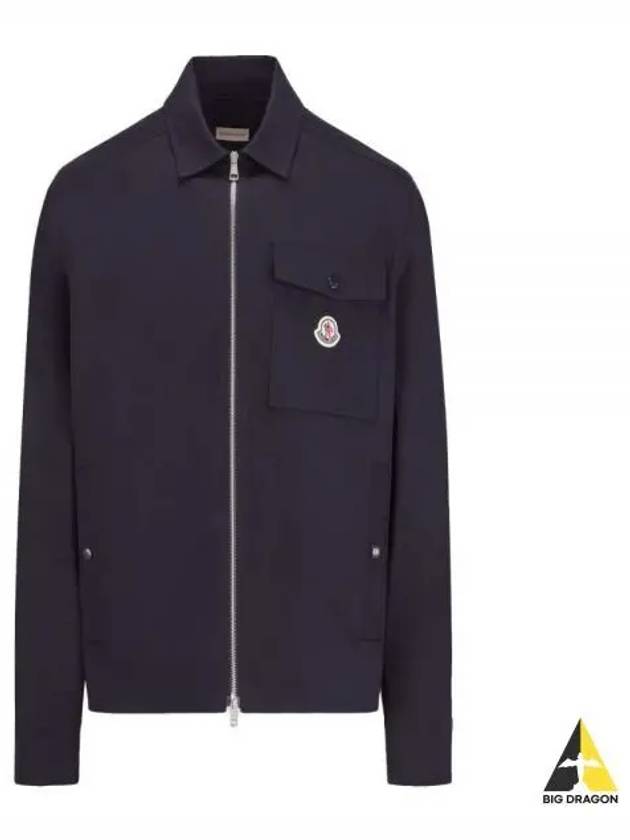 2F00002 57448 781 Gabardine zip up shirt - MONCLER - BALAAN 1