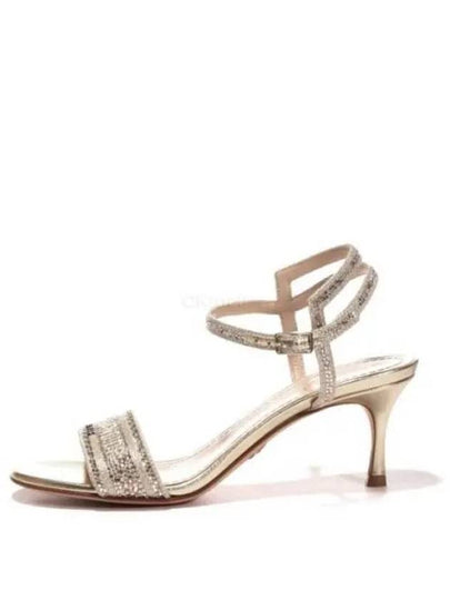 Dway Cotton Embroidered Metallic Thread Strass Sandal Heels Gold - DIOR - BALAAN 2