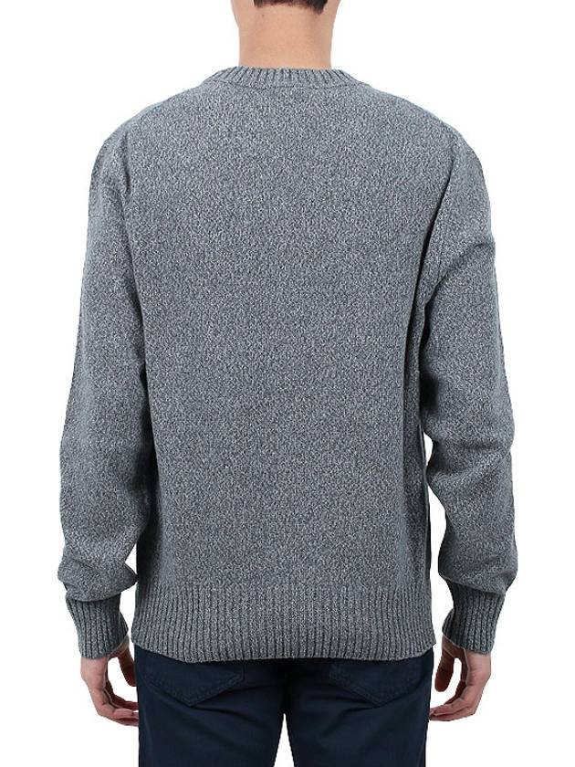 Men's Cashmere Blend Crew Neck Knit Top Grey - AMI - BALAAN 5