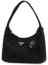 Crystal Satin Mini Bag Black - PRADA - BALAAN 3