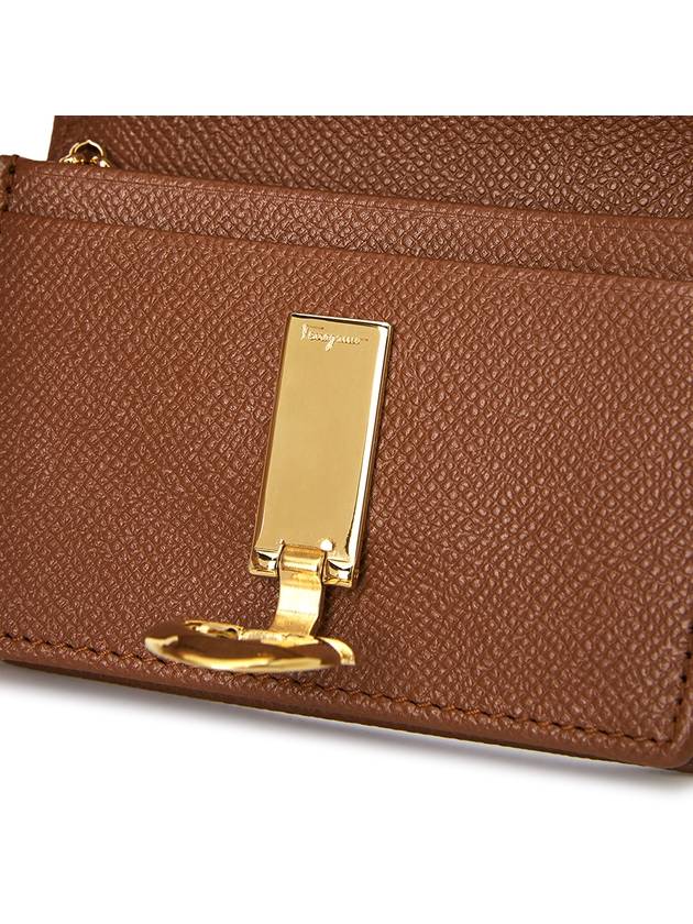 Exclusive special price limited to 30 units Ferragamo Gancini women s card wallet 22 D198 NEW COGNAC 0775044 - SALVATORE FERRAGAMO - BALAAN 5