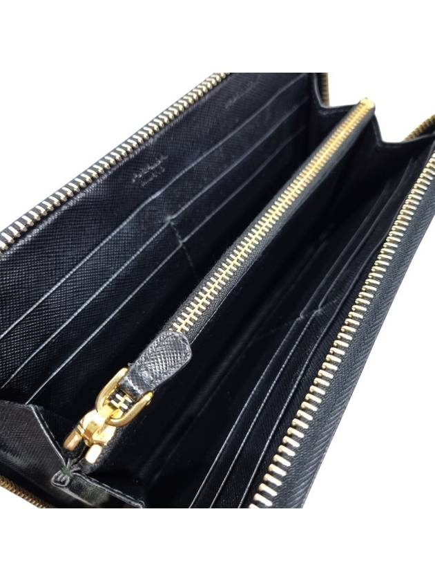 1M0506 Black Saffiano Gold Logo Zipper Long Wallet - PRADA - BALAAN 7