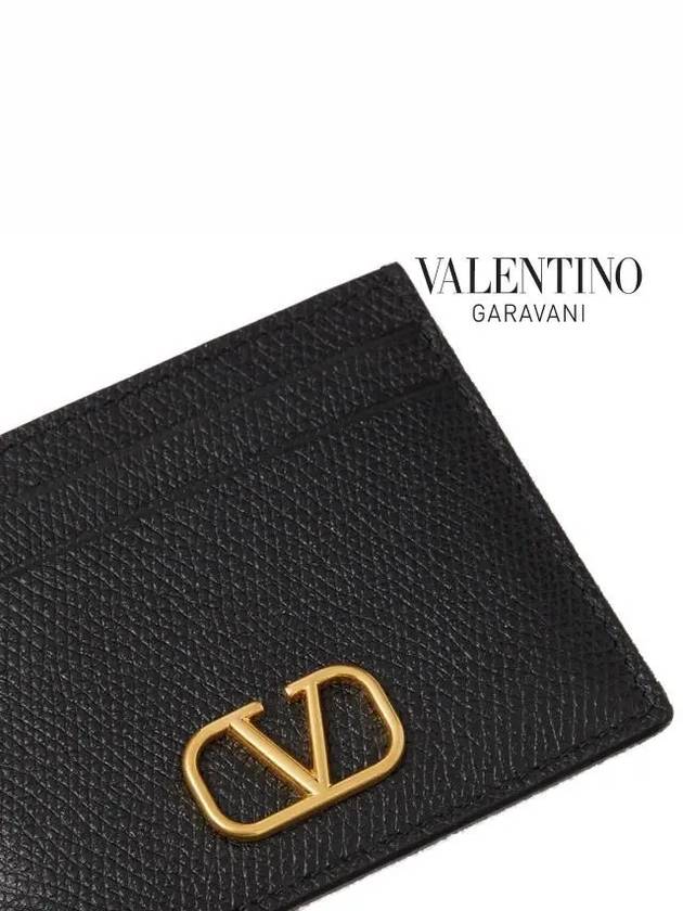 V Logo Signature Card Wallet Black - VALENTINO - BALAAN 7