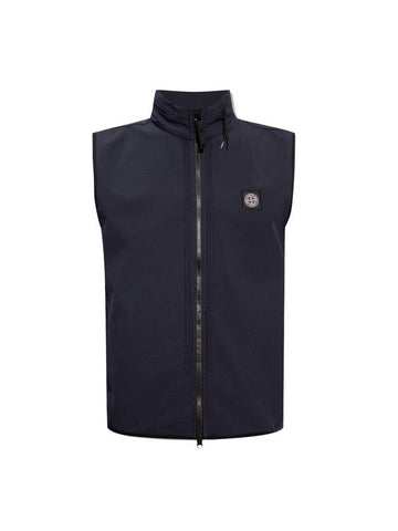 Logo Patch Softshell Vest Navy - STONE ISLAND - BALAAN 1