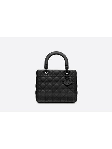 Lady Ultra Matte Cannage Medium Calfskin Tote Bag Black - DIOR - BALAAN 1