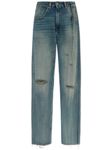 MM6 Maison Margiela Jeans With Worn Effect, Women's, Blue - MAISON MARGIELA - BALAAN 1