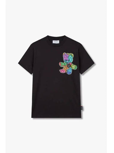 Men s Colorful Emboss Patch T Shirt Black - PHILIPP PLEIN - BALAAN 1