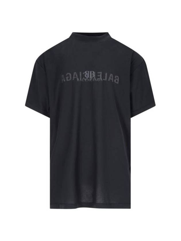 Logo Print Short Sleeve T-Shirt Black - BALENCIAGA - BALAAN 2