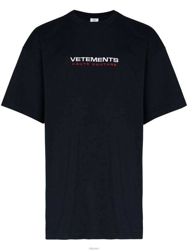 Couture Logo Overfit Short Sleeve T-Shirt Navy - VETEMENTS - BALAAN 3