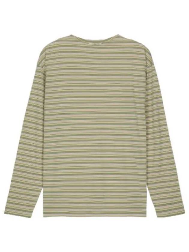 Hard twist cotton boat neck t shirt beige long sleeve - AURALEE - BALAAN 1