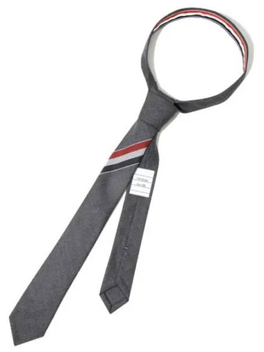 Engineered Stripe Solid Wool Twill Tie - THOM BROWNE - BALAAN 1