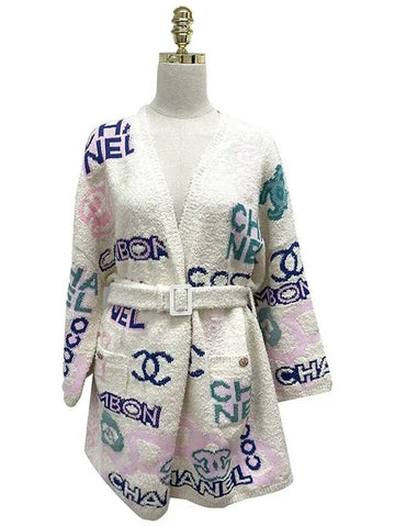 Logo printed cardigan P74736 K10718 NN056 - CHANEL - BALAAN 1