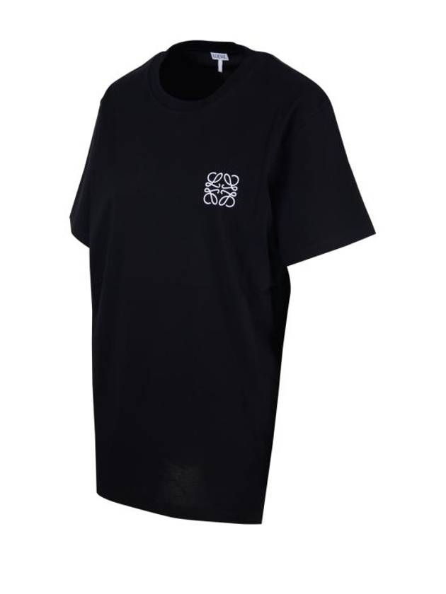 Anagram Crew Neck Cotton Short Sleeve T-Shirt Black - LOEWE - BALAAN 3