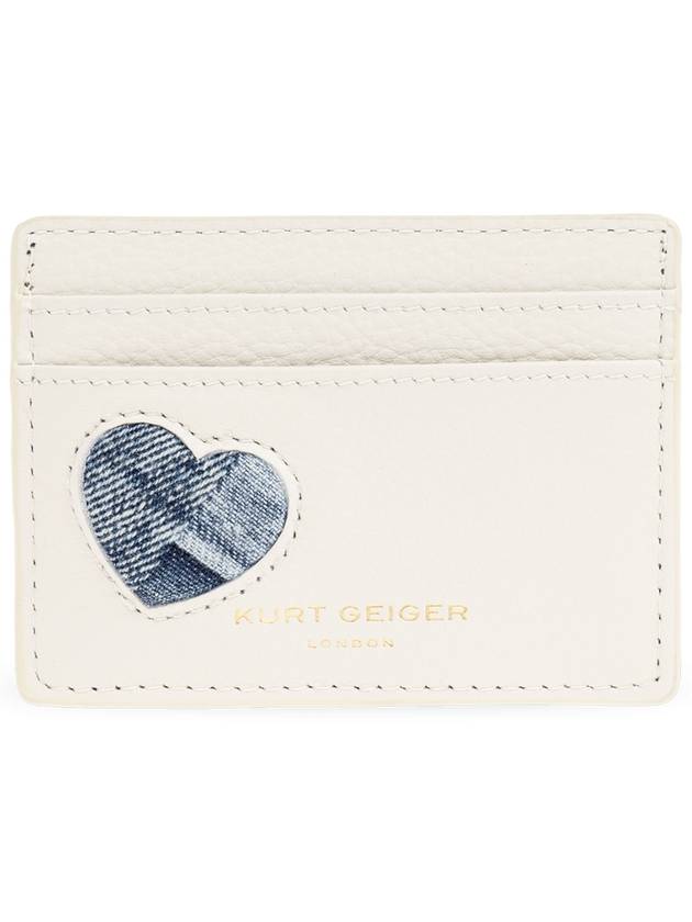 Kurt Geiger Leather Card Holder, Women's, Cream - KURT GEIGER - BALAAN 1