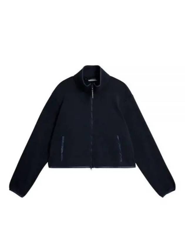 Cirque High Neck Zip-Up Jacket Navy Melange - J.LINDEBERG - BALAAN 1