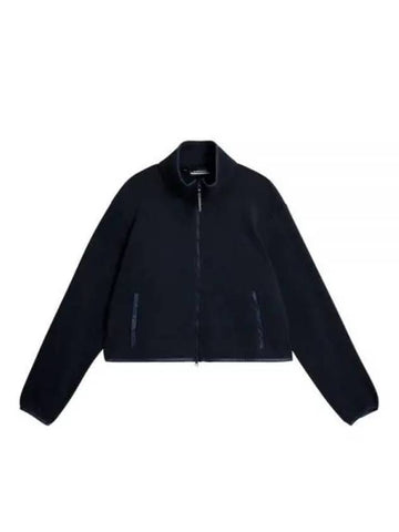 Cirque High Neck Zip-Up Jacket Navy Melange - J.LINDEBERG - BALAAN 1