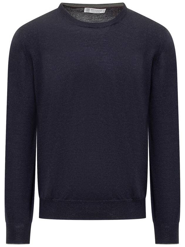 Wool Cashmere Knit Top Navy - BRUNELLO CUCINELLI - BALAAN 2