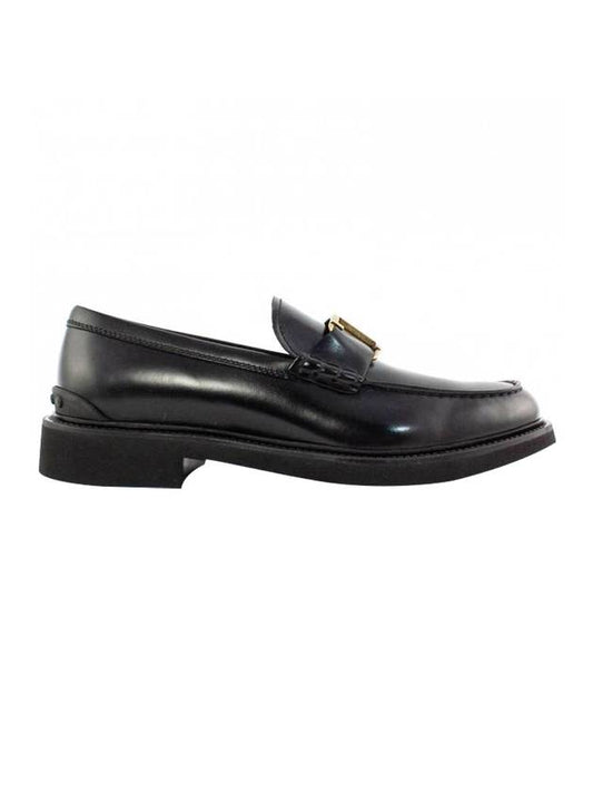 Men's Semi Shine Leather Loafers Black - TOD'S - BALAAN 1