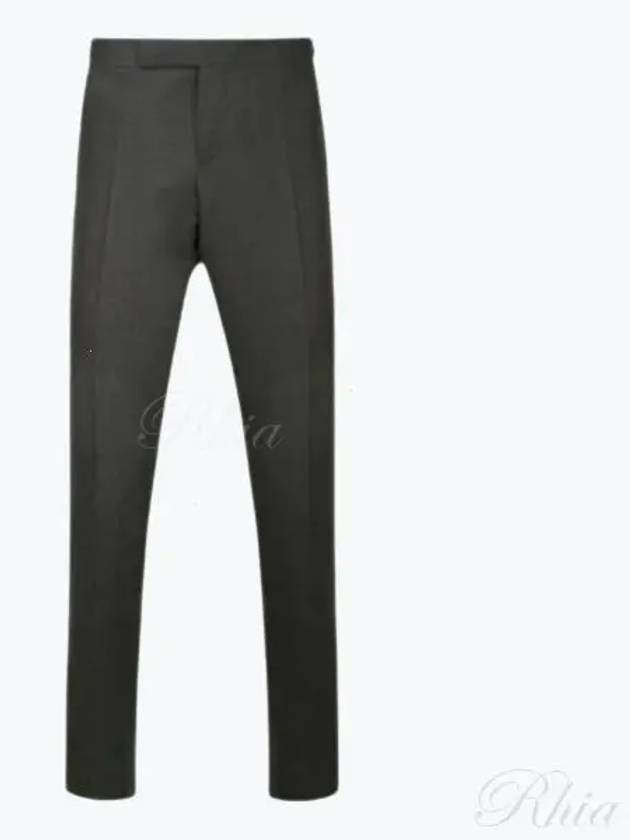 Low Rise Side Tab Wool Slacks Dark Grey - THOM BROWNE - BALAAN 2