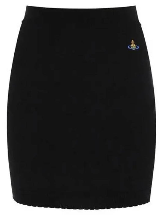 Bea Logo Knit Mini H-Line Skirt Black - VIVIENNE WESTWOOD - BALAAN 2