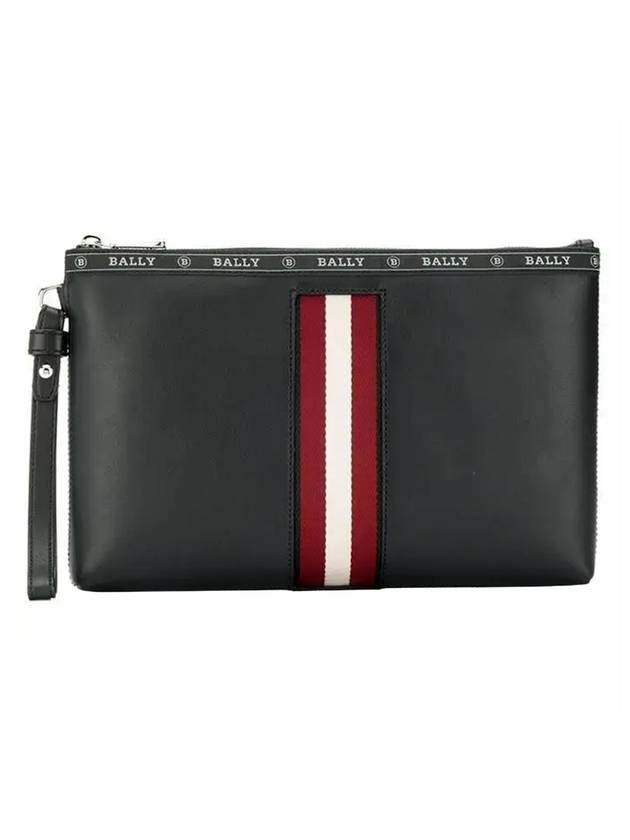 Hartland Leather Clutch Bag Black - BALLY - BALAAN.