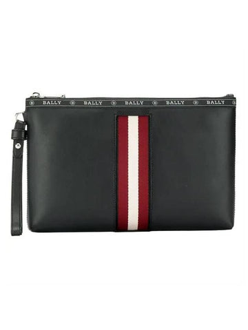 Hartland Leather Clutch Bag Black - BALLY - BALAAN.