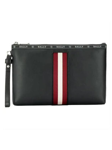 Hartland Leather Clutch Bag Black - BALLY - BALAAN 1