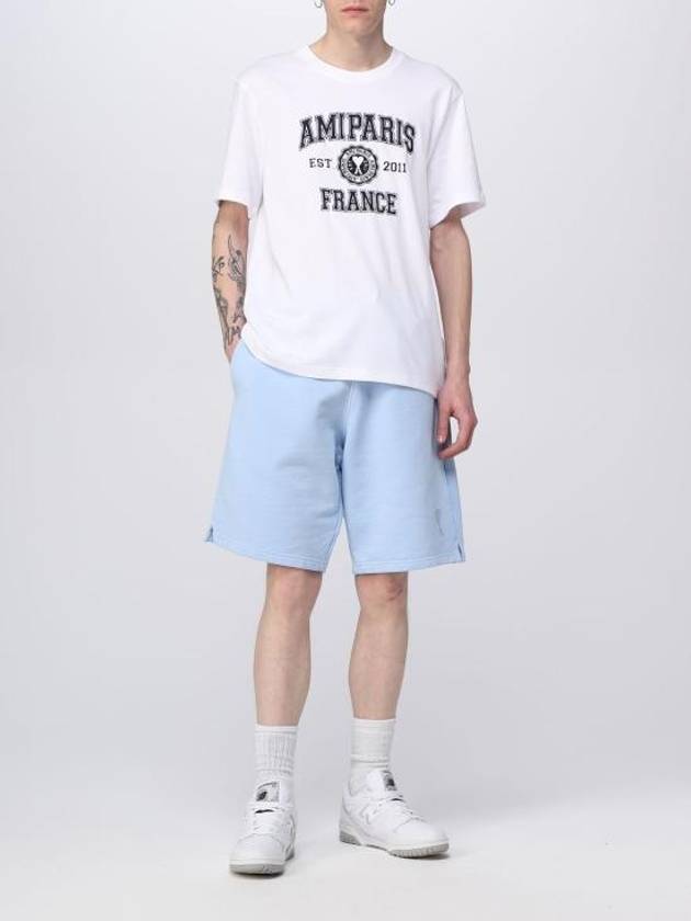 Varsity Logo Short Sleeve T-Shirt White - AMI - BALAAN 3