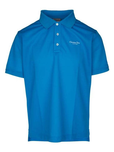 Couture Polo Shirt Blue - DIOR - BALAAN 1