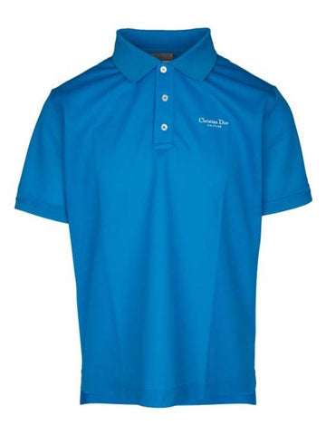 Couture Polo Shirt Blue - DIOR - BALAAN 1