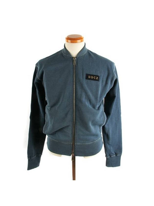 Men's Cotton Zip-Up Jacket Blue - DSQUARED2 - BALAAN 1